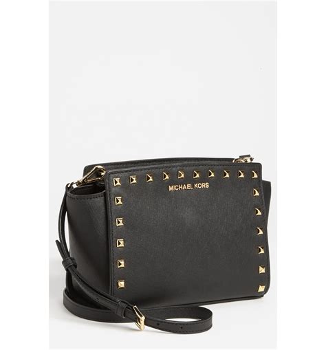 michael michael kors medium selma studded saffiano leather crossbody|selma saffiano leather crossbody bag.